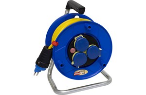 Kabelrolle 230 V (IP55) BAT Kunststoff blau, Kabel gelb (3G1,5)